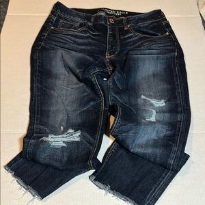 American Eagle Outfitters Blue Ankle Cropped Jeans